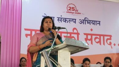 Photo of ‘शक्तीपीठ ते भक्तीपीठ’ नारीशक्ती संवाद यात्रेची श्रीक्षेत्र माहूर येथे सांगता ; लखपती दीदींची संख्या एक कोटी करण्याचा शासनाचा निर्धार, दुष्काळात शेतकरी आत्महत्या रोखण्यावरही भर…